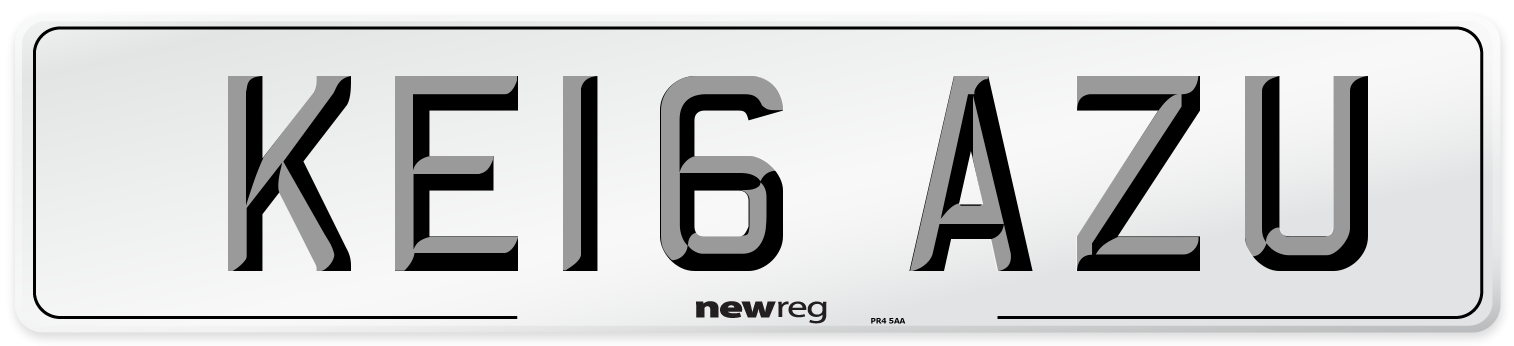 KE16 AZU Number Plate from New Reg